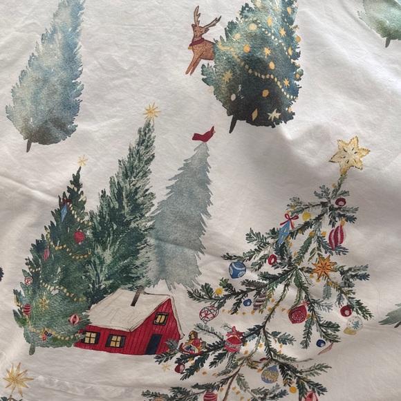 Pottery Barn CHRISTMAS IN THE COUNTRY King Size Christmas Sheets - Picture 4 of 17